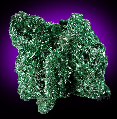 Malachite over pseudomorphs after Azurite from Kolwezi Mining District, 240 km WNW of  Lubumbashi, Katanga Copperbelt, Lualaba Province, Democratic Republic of the Congo