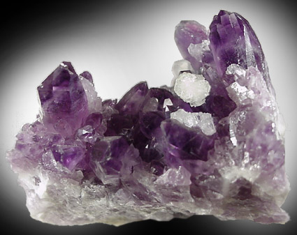 Quartz var. Amethyst with Calcite from Guanajuato Silver Mining District, Guanajuato, Mexico