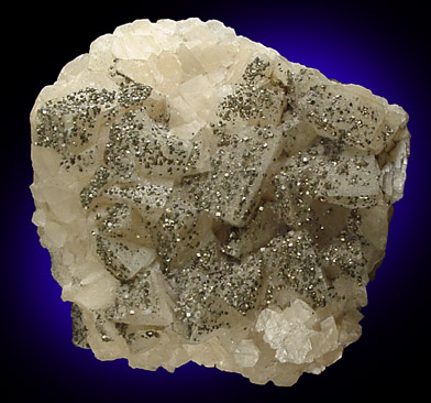 Pyrite on Calcite from Erie Railroad Cut (Bergen Archways), Jersey City, Hudson County, New Jersey