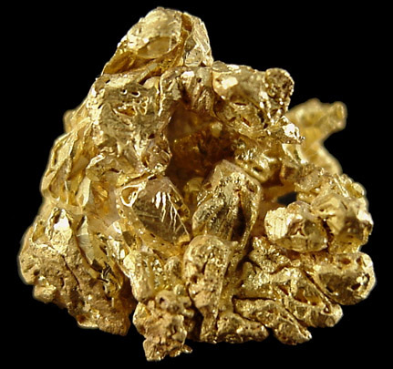 Gold (crystallized) from Sixteen-To-One Mine (16 to 1 Mine), Alleghany, 35 km NE of Grass Valley, Sierra County, California