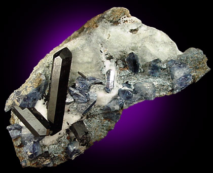 Benitoite and Natrolite from Benitoite Gem Mine, San Benito County, California (Type Locality for Benitoite)