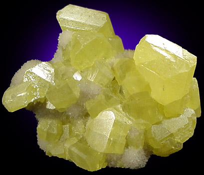 Sulfur on Calcite from Miniera Racalmuto, Agrigento, Sicily, Italy