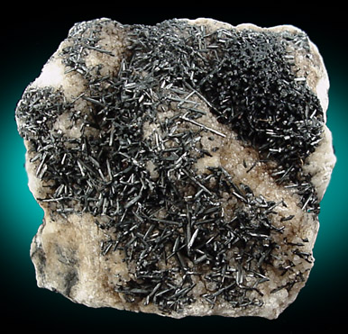 Manganite on Barite from Blet, Undens, Karlsborg, Vsterg, Sweden