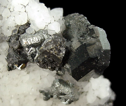 Tennantite-Tetrahedrite on Quartz from El Cobre Mine, Concepcion del Oro, Zacatecas, Mexico