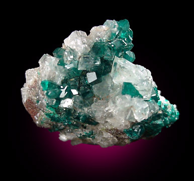 Dioptase and Calcite from Tsumeb Mine, Otavi-Bergland District, Oshikoto, Namibia