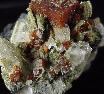 Chabazite, Clinozoisite, Quartz from Striegau, Poland