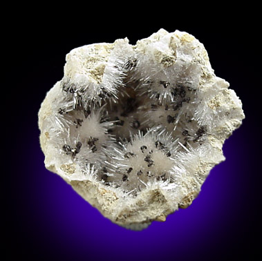 Romanechite and Aragonite from Val d' Arno, Arezzo, Tuscany, Italy