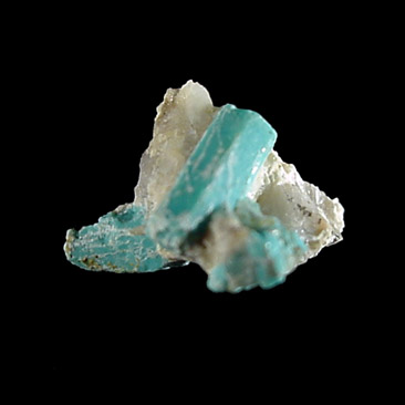 Turquoise pseudomorph after Beryl from Apache Canyon Mines, Turquoise Mountains, San Bernardino County, California