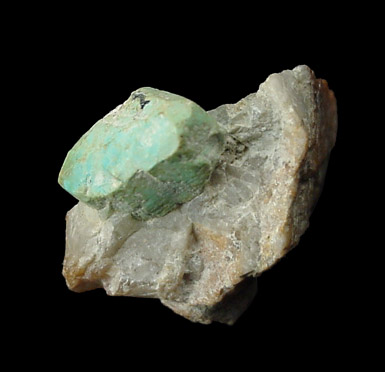 Turquoise pseudomorph after Beryl from Apache Canyon Mines, Turquoise Mountains, San Bernardino County, California