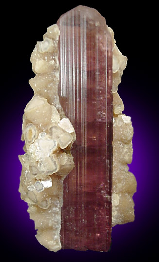 Elbaite var. Rubellite Tourmaline in Lepidolite from Virgem de Lapa, Minas Gerais, Brazil