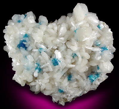 Cavansite on Stilbite from Wagholi Quarry, Poona, Maharashtra, India