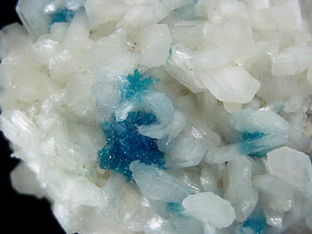 Cavansite on Stilbite from Wagholi Quarry, Poona, Maharashtra, India