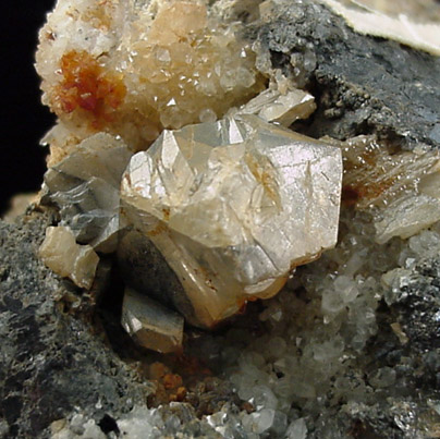 Cerussite on Galena with Pyromorphite from Perkiomen Mine, Montgomery County, Pennsylvania