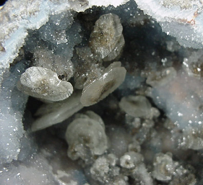 Calcite in Quartz Geode from Chihuahua, Mexico