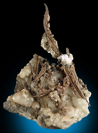 Copper on Calcite from Keweenaw Peninsula, Lake Superior, Michigan