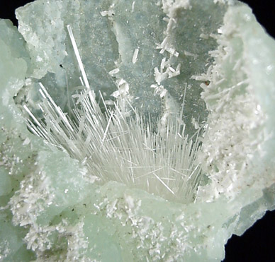 Prehnite pseudomorph after Anhydrite with Natrolite from Upper New Street Quarry, Paterson, Passaic County, New Jersey