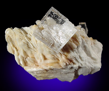 Fluorite on Barite from Berbes Mine, Asturias, Spain