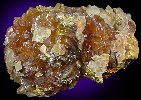 Orpiment and Calcite from El'brusskiy Mine, 35 km NE of Mount Elbrus, Kabardino-Balkarian Republic, Russia