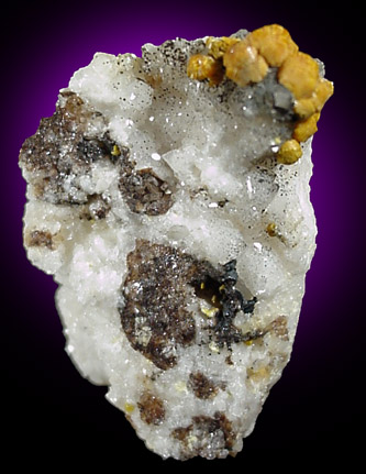 Stolzite with Ferrimolybdite from La Tala, Salamanca, Spain