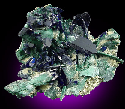 Azurite and Malachite from Tsumeb Mine, Otavi-Bergland District, Oshikoto, Namibia