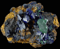 Azurite and Malachite from Copper Queen Mine, Bisbee, Warren District, Cochise County, Arizona