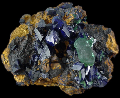 Azurite and Malachite from Copper Queen Mine, Bisbee, Warren District, Cochise County, Arizona