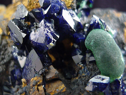 Azurite and Malachite from Copper Queen Mine, Bisbee, Warren District, Cochise County, Arizona