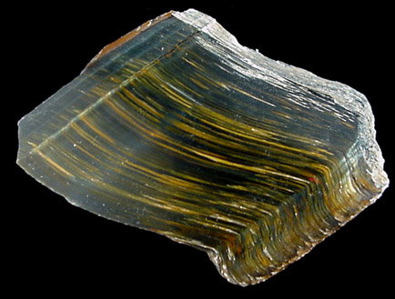 Quartz pseudomorphous after Crocidolite (Tiger-Eye) from Griqualands, South Africa