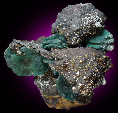 Malachite pseudomorph after Azurite with Stolzite from Whim Creek, Western Australia, Australia