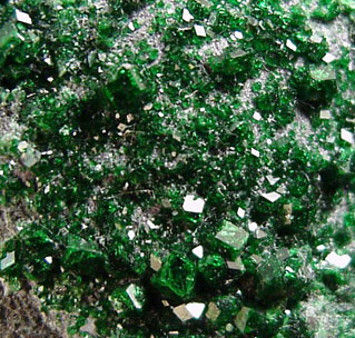 Uvarovite Garnet from Saranovskoye Mine, Sarany, Permskaya Oblast', Ural Mountains, Russia (Type Locality for Uvarovite)