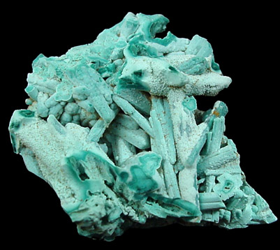 Chrysocolla pseudomorph after Gypsum or Azurite from Ray Mine, Mineral Creek District, Pinal County, Arizona