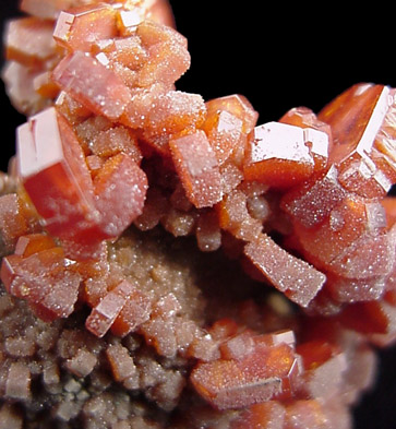 Vanadinite on Barite from Mibladen, Morocco