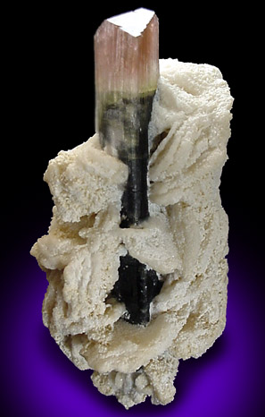 Elbaite Tourmaline in Albite from Stak Nala, Skardu Road, Baltistan, Gilgit-Baltistan, Pakistan