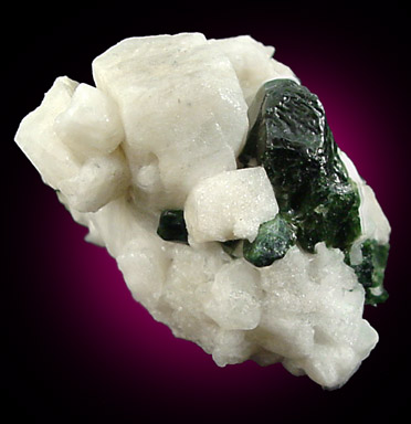 Diopside in Albite from Mulvaney property, Pitcairn, St. Lawrence County, New York