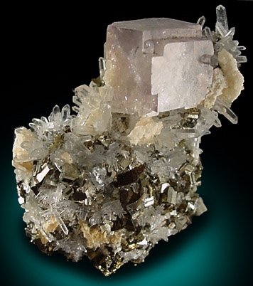 Fluorite, Pyrite, Quartz from Cavnic Mine (Kapnikbanya), Maramures, Romania