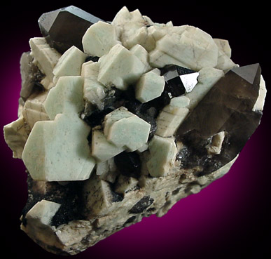 Microcline var. Amazonite and Smoky Quartz from Moat Mountain, Hale's Location, Carroll County, New Hampshire