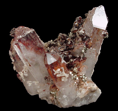 Hubeite on Quartz from Fengjiashan Mine, Daye District, Huangshi, Hubei Province, China (Type Locality for Hubeite)