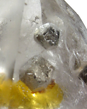 Pyrite in Quartz from Galileia, Minas Gerais, Brazil