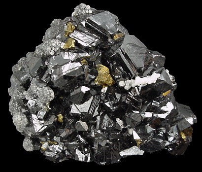 Sphalerite, Chalcopyrite, Calcite from Panasqueira Mine, Barroca Grande, 21 km. west of Fundao, Castelo Branco, Portugal