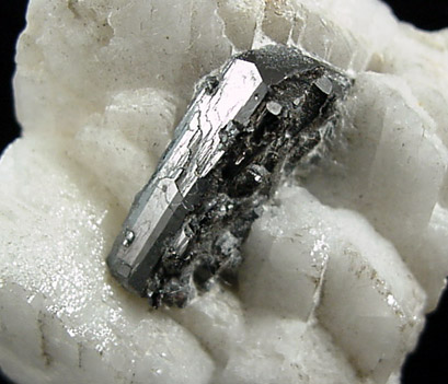 Columbite-(Fe) on Albite from Shengus, Skardu Road, Gilgit, Pakistan