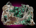 Malachite on Quartz from Tsumeb Mine, Otavi-Bergland District, Oshikoto, Namibia