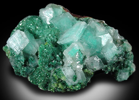 Dioptase and Calcite from Tsumeb Mine, Otavi-Bergland District, Oshikoto, Namibia