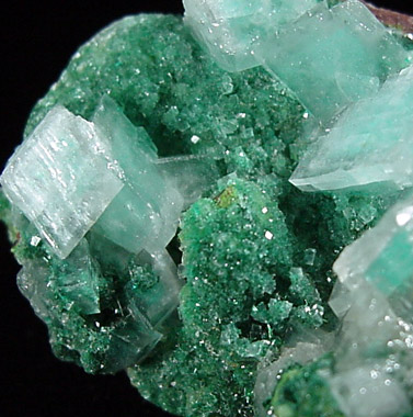 Dioptase and Calcite from Tsumeb Mine, Otavi-Bergland District, Oshikoto, Namibia