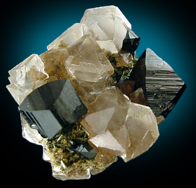 Ilvaite on Beta-Quartz from First Sovietskiy Mine, Dalnegorsk, Primorskiy Kray, Russia