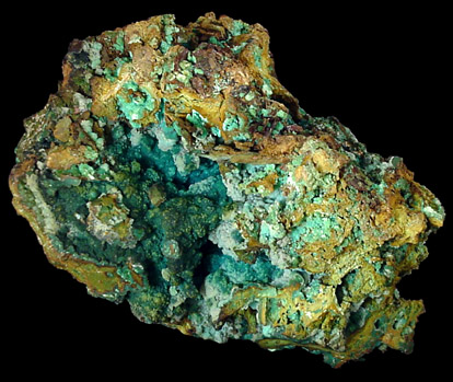 Chrysocolla pseudomorphs after Rosasite from Mina Ojuela, Mapimi, Durango, Mexico