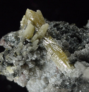 Mimetite on Galena from Tsumeb Mine, Otavi-Bergland District, Oshikoto, Namibia