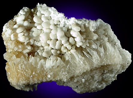 Aragonite on Calcite from Biedell Creek Quartz Prospects, Crystal Hill, 12.5 km northwest of La Garita, Saguache County, Colorado