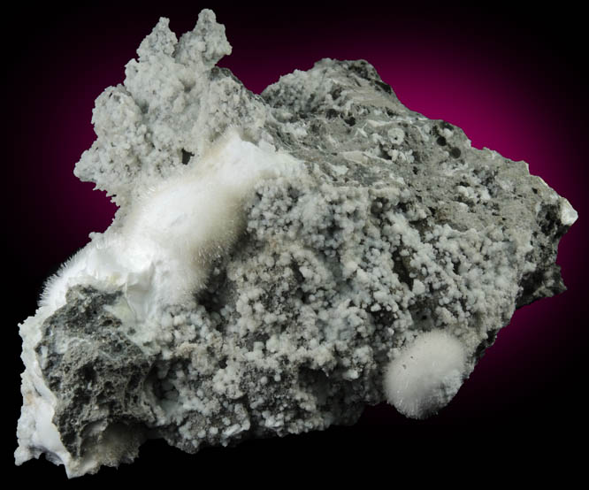 Natrolite over Calcite from Millington Quarry, Bernards Township, Somerset County, New Jersey