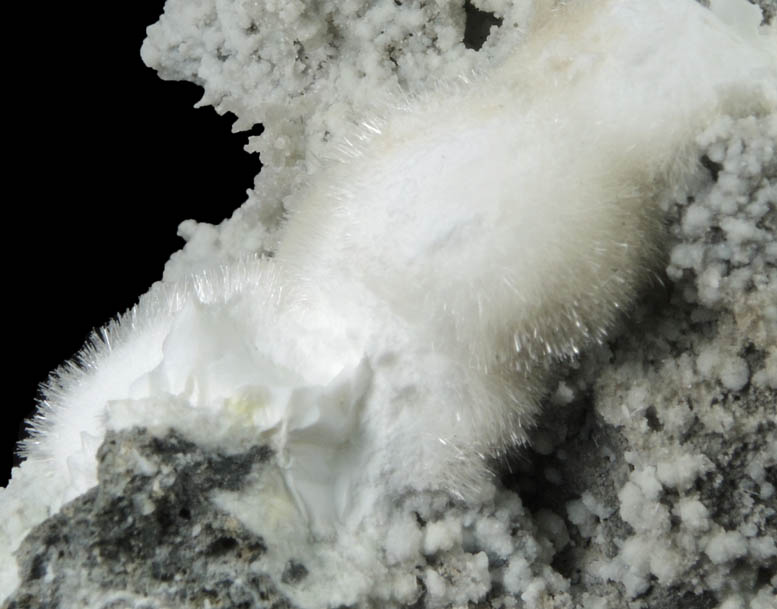 Natrolite over Calcite from Millington Quarry, Bernards Township, Somerset County, New Jersey