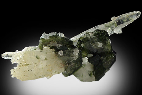 Uvite Tourmaline and Magnesite on Quartz from Brumado District, Serra das guas, Bahia, Brazil